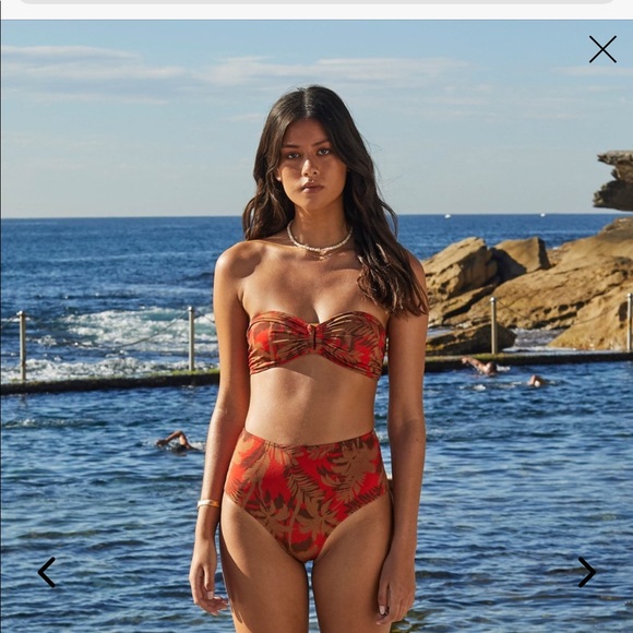 Bec and bridge golden palms bandeau bikini top - Picture 2 of 8